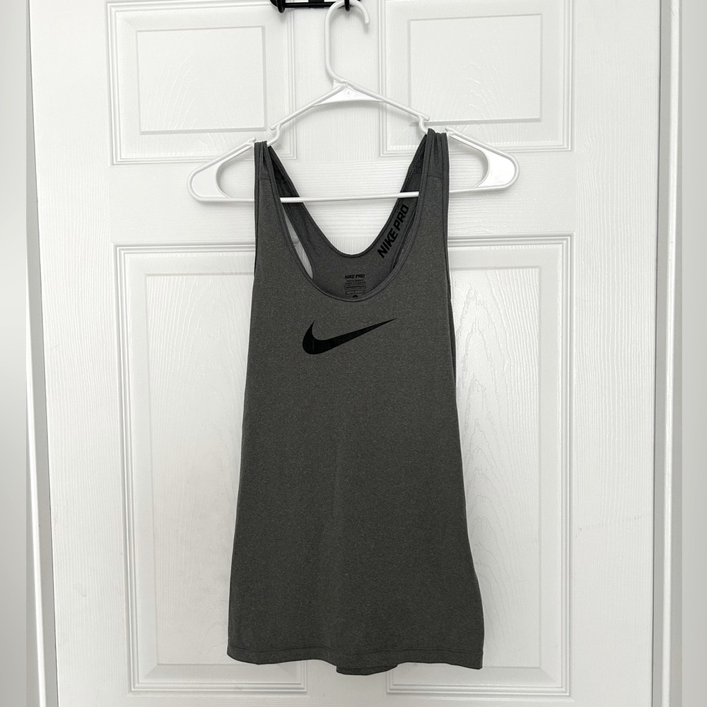Gray Nike Pro workout tank